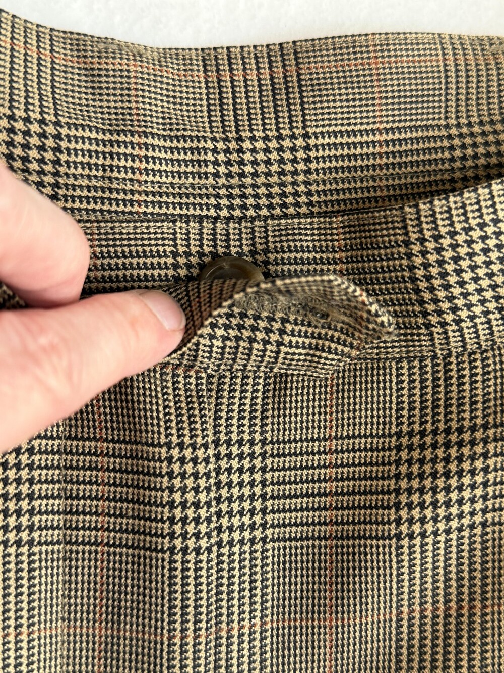 Lauren Ralph Lauren Pants Womens 4 Brown Plaid Wool Cuffed Tapered Altered - Picture 11 of 16